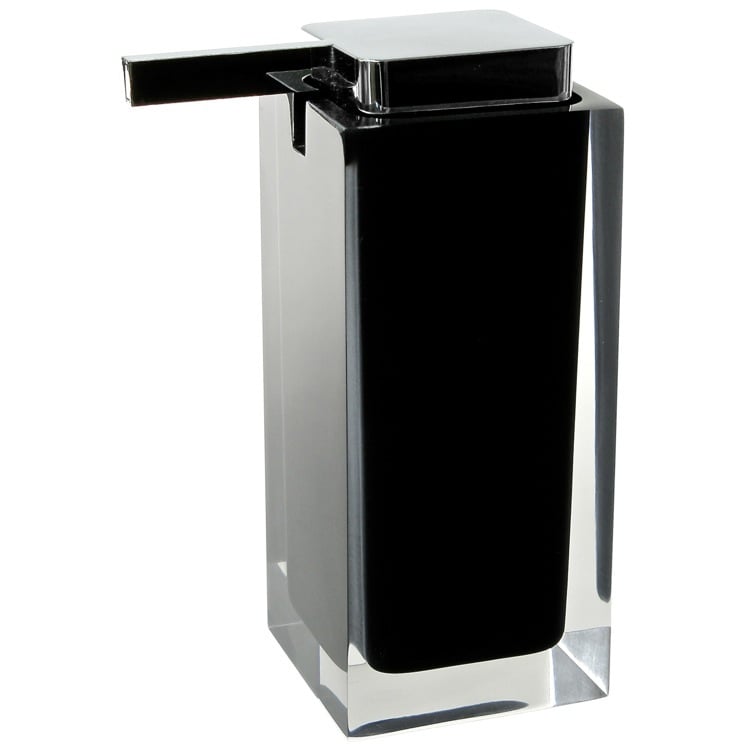 Gedy RA80-14 Soap Dispenser, Square, Black, Countertop